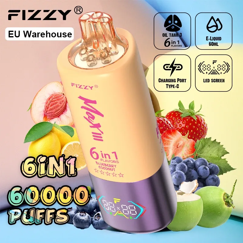 Fizzy 60000 Puffs Puff 60k 6-in-1-Geschmacksrichtungen Einweg-Vape